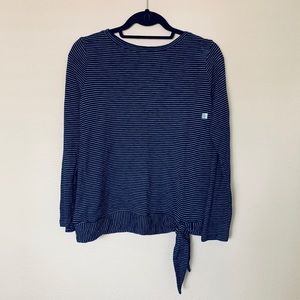 LOFT navy striped tie top